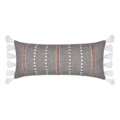 Black Pieced Applique Tassel Pillow - Levtex Home