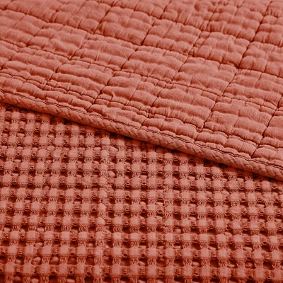 Mills Waffle Adobe Quilted Throw - Levtex Home 5 Mills Waffle Adobe Quilted Throw - Levtex Home - Image 3