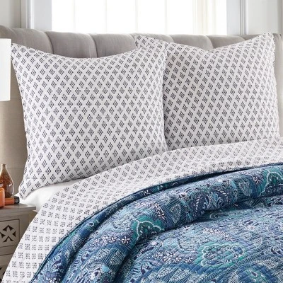 Bellamy Teal Standard Sham Set - Two Standard Shams - Levtex Home 3 Bellamy Teal Standard Sham Set - Two Standard Shams - Levtex Home