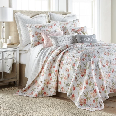 Pippa Floral Quilted Euro Sham - 2pk - Levtex Home 4 Pippa Floral Quilted Euro Sham - 2pk - Levtex Home - Image 2