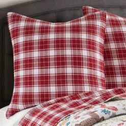 Folk Deer Holiday Euro Sham Set Of 2 Red - Levtex Home