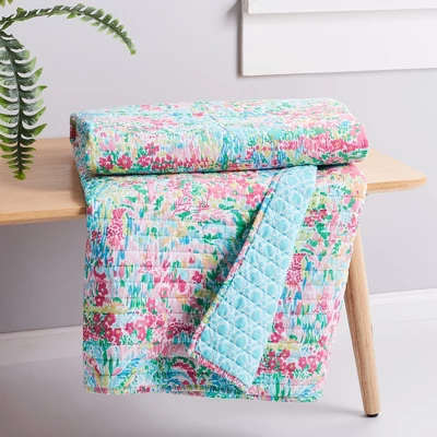Karola Floral Quilted Throw - Levtex Home 3 Karola Floral Quilted Throw - Levtex Home