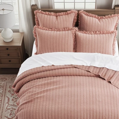 Wilhemina Dusty Rose Euro Sham 2pk - Levtex Home 3 Wilhemina Dusty Rose Euro Sham 2pk - Levtex Home