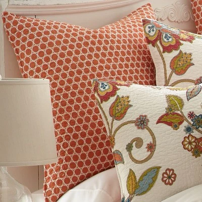 Clementine Trellis Quilted Euro Sham - 2pk - Levtex Home 3 Clementine Trellis Quilted Euro Sham - 2pk - Levtex Home