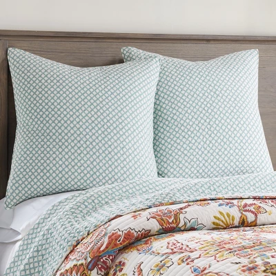 Eden Teal Euro Sham Set - Two Euro Shams - Levtex Home 3 Eden Teal Euro Sham Set - Two Euro Shams - Levtex Home