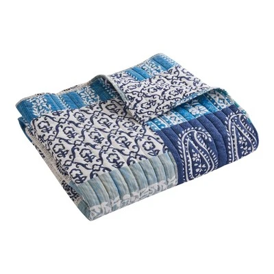 Chandra Printed Patchwork Quilted Throw - Levtex Home 5 Chandra Printed Patchwork Quilted Throw - Levtex Home - Image 3