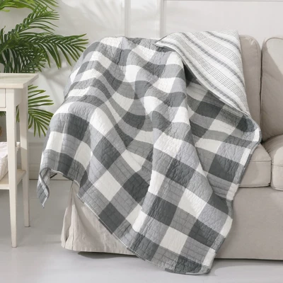 Camden Grey Quilted Throw - Levtex Home 3 Camden Grey Quilted Throw - Levtex Home