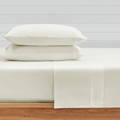Cream 300TC Sateen Queen 4pc Sheet Set - Levtex Home 3 Cream 300TC Sateen Queen 4pc Sheet Set - Levtex Home