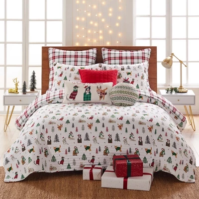 Meowy Christmas Euro Sham Set Of 2 - Levtex Home 4 Meowy Christmas Euro Sham Set Of 2 - Levtex Home - Image 2