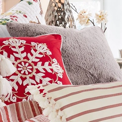 Thatch Home Joybirds Brown Faux Fur Pillow - By Levtex Home 3 Thatch Home Joybirds Brown Faux Fur Pillow - By Levtex Home