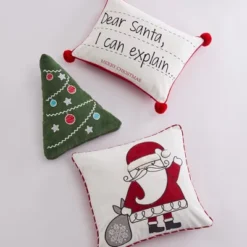 Santa Claus Lane Holiday Decorative Pillow White - Levtex Home