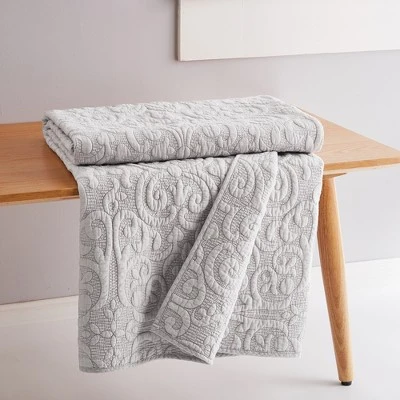 Sherbourne Grey Quilted Throw - Levtex Home 4 Sherbourne Grey Quilted Throw - Levtex Home - Image 2