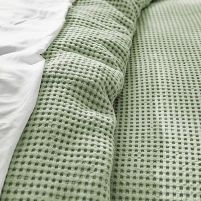 Mills Waffle Desert Sage Full/Queen Duvet Set - Levtex Home 6 Mills Waffle Desert Sage Full/Queen Duvet Set - Levtex Home - Image 4