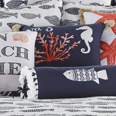 Bakio Coral Decorative Pillow - Levtex Home 3 Bakio Coral Decorative Pillow - Levtex Home