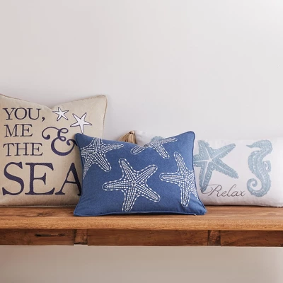 Blue Bay Seahorse Relax Decorative Pillow - Levtex Home 5 Blue Bay Seahorse Relax Decorative Pillow - Levtex Home - Image 3