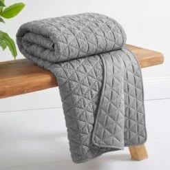 Rowan Grey Quilted Throw - Levtex Home