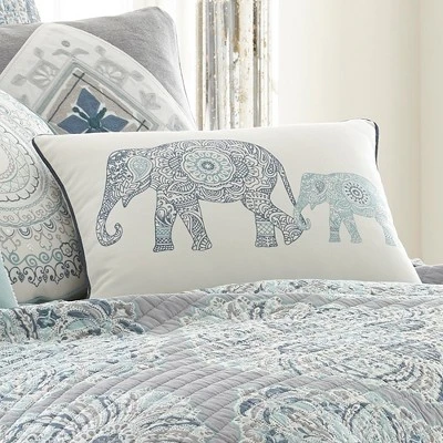 Tania Elephants Decorative Pillow - Levtex Home 3 Tania Elephants Decorative Pillow - Levtex Home