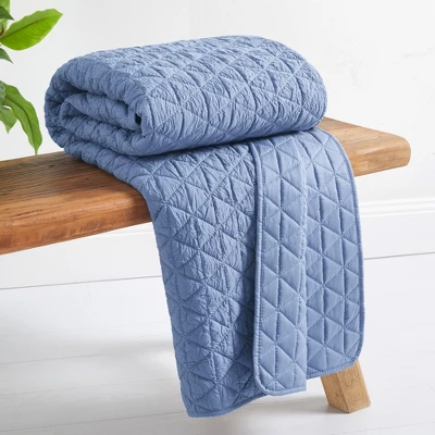 Rowan Blue Quilted Throw - Levtex Home 3 Rowan Blue Quilted Throw - Levtex Home