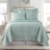Cross Stitch Blue Haze Solid Euro Shams - Set Of 2 - Levtex Home