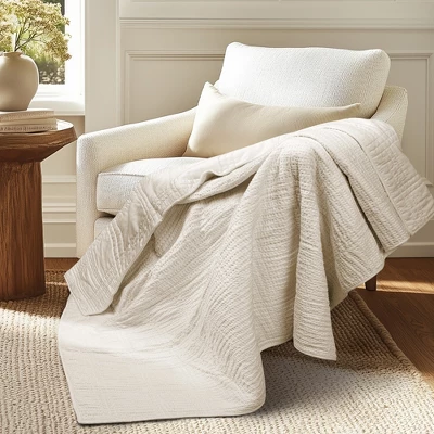 Cloud Waffle Quilted Throw - Levtex Home 7 Cloud Waffle Quilted Throw - Levtex Home - Image 6