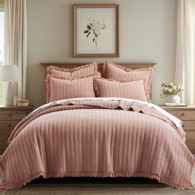 Wilhemina Dusty Rose Euro Sham 2pk - Levtex Home 5 Wilhemina Dusty Rose Euro Sham 2pk - Levtex Home - Image 3