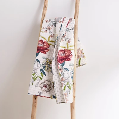 Montecito Floral Quilted Throw - Levtex Home 4 Montecito Floral Quilted Throw - Levtex Home - Image 2