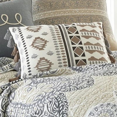 Trevino Embroidered Fringe Decorative Pillow - Levtex Home 3 Trevino Embroidered Fringe Decorative Pillow - Levtex Home