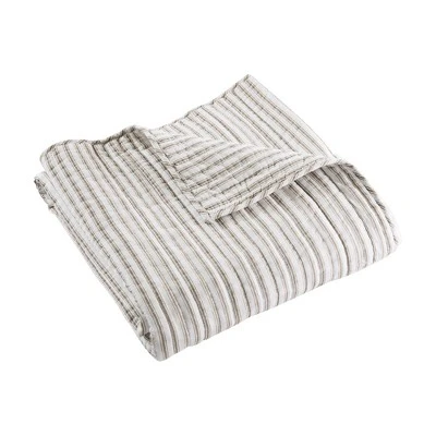Tobago Stripe Taupe Quilted Throw - Levtex Home 5 Tobago Stripe Taupe Quilted Throw - Levtex Home - Image 3