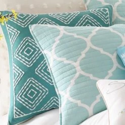 Del Ray Teal Crewel Stitch Decorative Pillow - Levtex Home