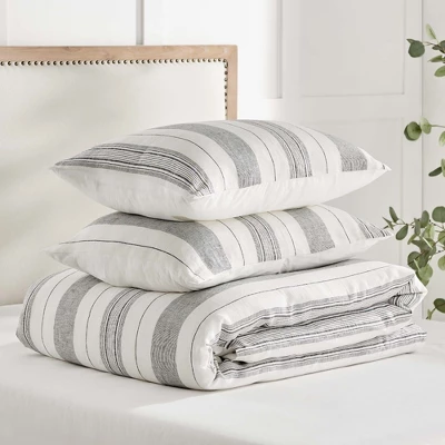 Monroe Stripe Grey Duvet Set - Levtex Home 6 Monroe Stripe Grey Duvet Set - Levtex Home - Image 4
