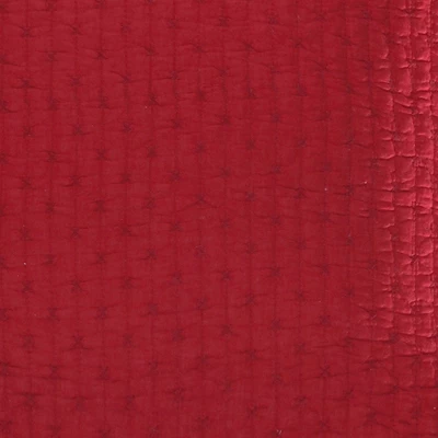 Cross Stitch Red Solid Euro Sham Set Of 2 - One Euro Sham Red - Levtex Home 4 Cross Stitch Red Solid Euro Sham Set Of 2 - One Euro Sham Red - Levtex Home - Image 2